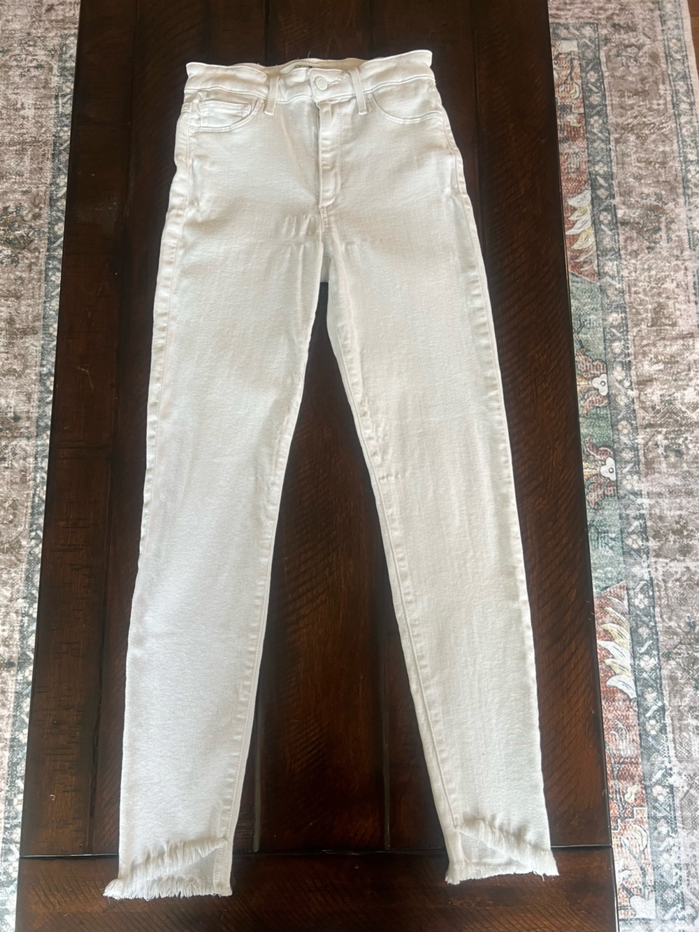 JOE’S Jeans High Rise Skinny Ankle White Raw Hem Jeans Women’s Size 25